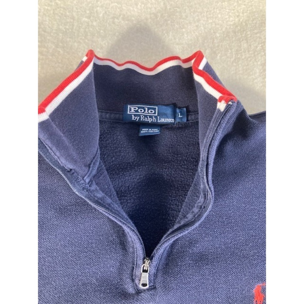 Vintage Polo Ralph Lauren Hard to find blue sweatshirt mock 23.5 x 25